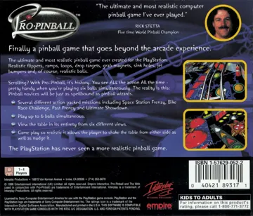 Pro-Pinball (US) box cover back